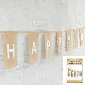 Hessian Happy Birthday Bunting - Everything Party