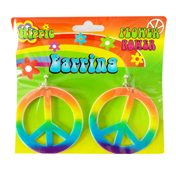 Hippie Peace Sign Clip on Earrings - Everything Party