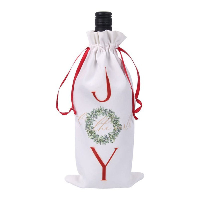 Joy to the World Christmas Cotton Wine Bottle Bag - Everything Party