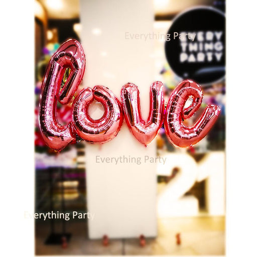 Jumbo Script LOVE Foil Helium Balloon - Rose Gold - Everything Party