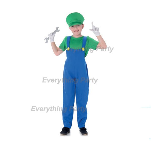 Kids - Karnival Deluxe Green Plumber Costume - Everything Party
