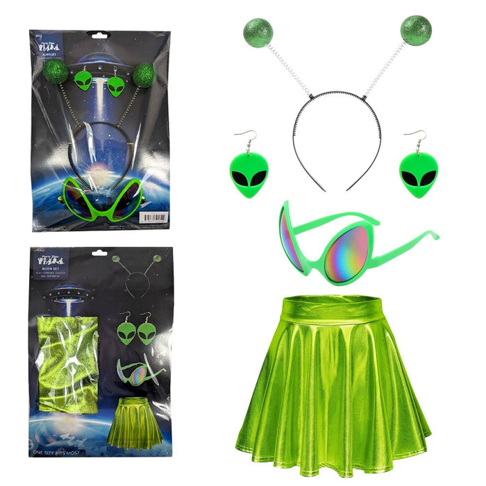 Lady Green Alien Instant Dress Up set - Everything Party