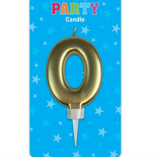 Large Metallic Single Number Birthday Candle - Gold - Everything Party
