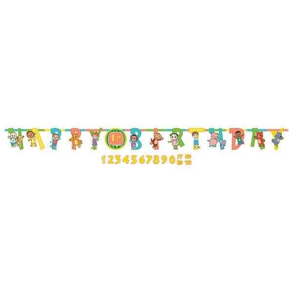 Licensed Cocomelon Jumbo Add an Age Jointed Letter Banner Kit - Everything Party