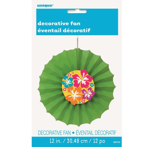 Luau Hibiscus Paper Decor Fan - Everything Party