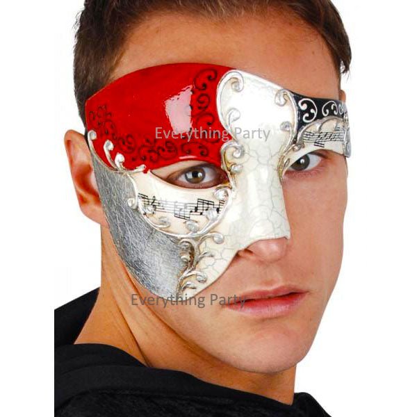 Maestro Red & Gold Masquerade Half Eye Mask - Everything Party