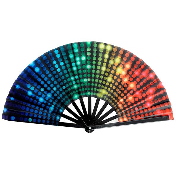 Mardi Gras Giant Rainbow Printed Lights Fan - Everything Party