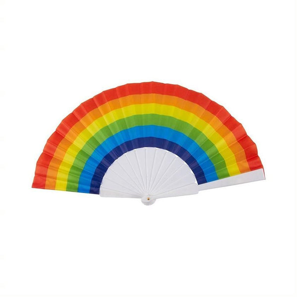 Mardi Gras Rainbow Design Paper Fan - Everything Party