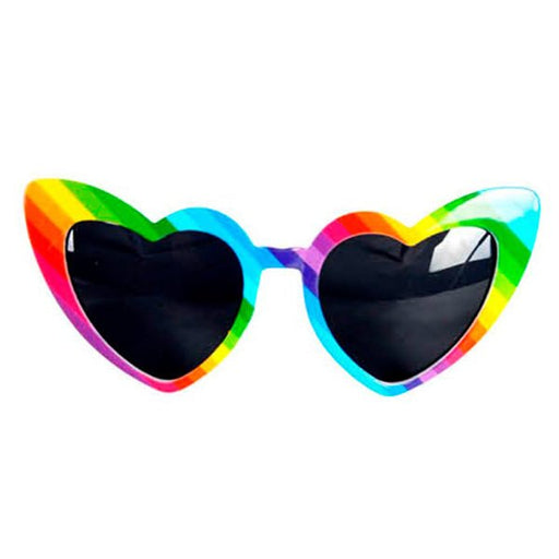 Mardi Gras Rainbow Retro Hearts Party Glasses - Everything Party