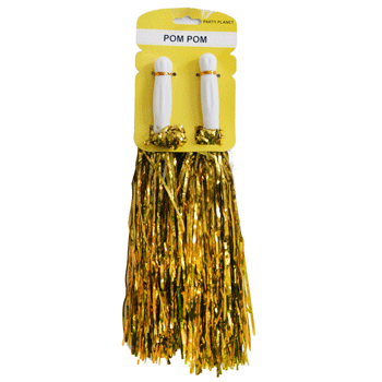 Metallic Cheerleader Pom Pom - Gold - Everything Party