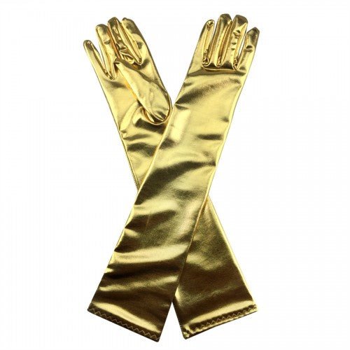 Metallic Elbow Long Gloves - Gold - Everything Party