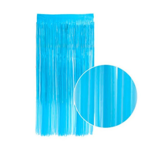 Metallic Neon Curtain - Fluro Blue - Everything Party