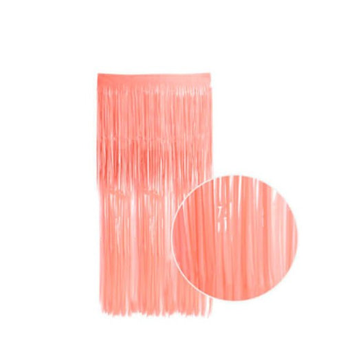 Metallic Neon Curtain - Fluro Coral - Everything Party