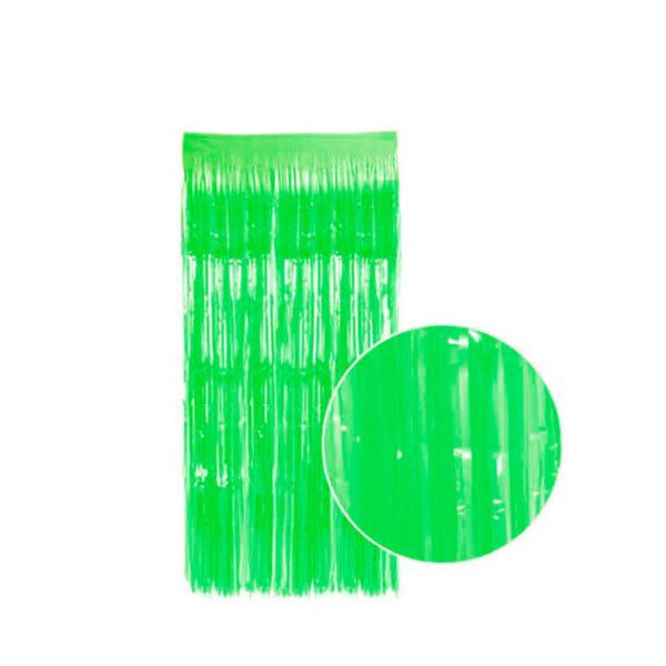 Metallic Neon Curtain - Fluro Green - Everything Party