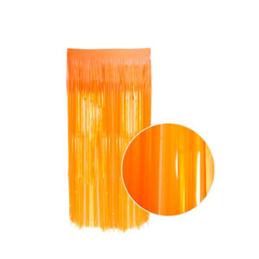 Metallic Neon Curtain - Fluro Orange - Everything Party