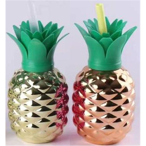 Metallic Pineapple Cup with Straw - Everything Party