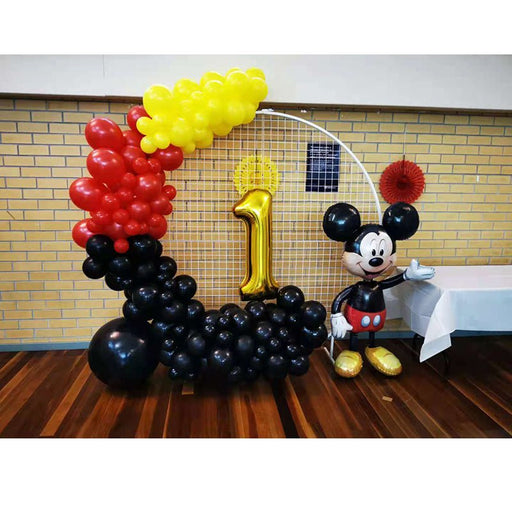 Mickey Mouse Theme Balloon Garland with 2m Circle Mesh Stand - Everything Party