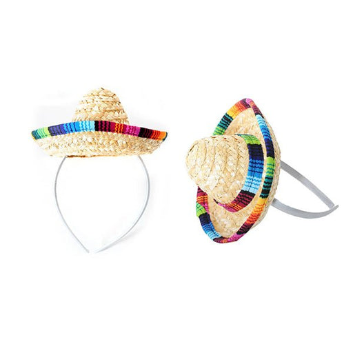 Mini Mexican Straw Sombrero Headband - Everything Party