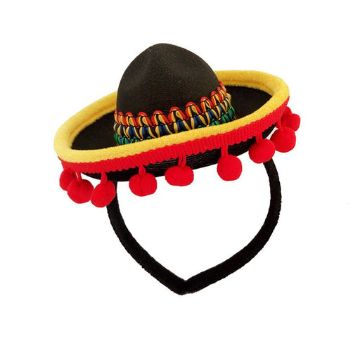 Mini Sombrero Headband with Red Pom Poms - Everything Party
