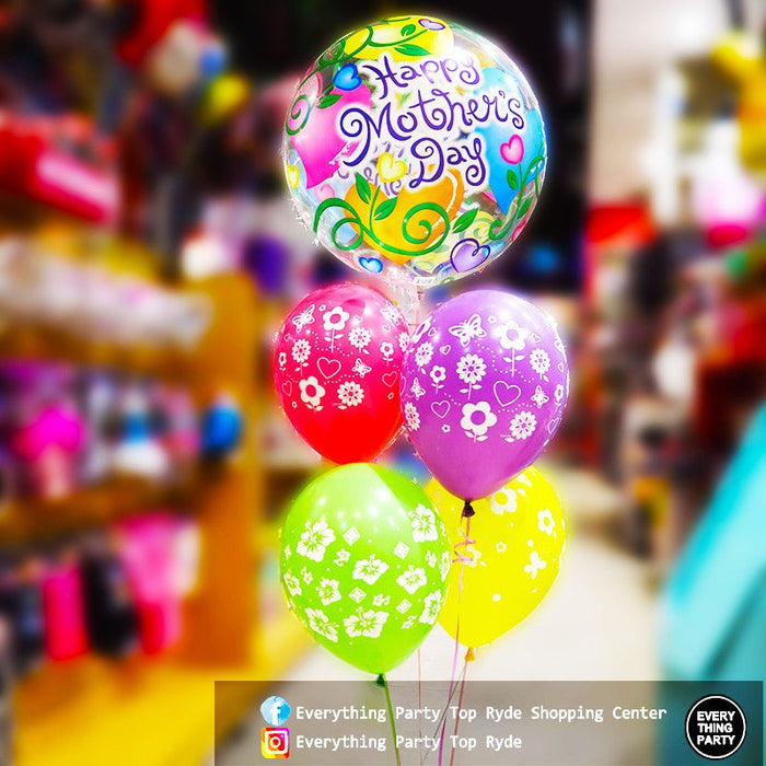 Mother's Day Bubbles Helium Balloon Bouquet - Everything Party