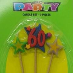 No.60 Birthday Candle set - Assorted Colour - Everything Party