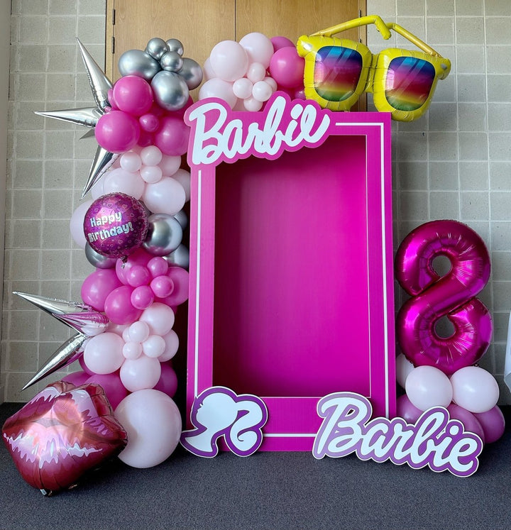 Party Hire - 1.8m Barbie Box Step in Photo Prop - Everything Party