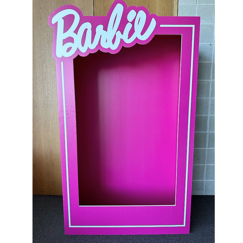 Party Hire 1.8m Barbie Box Step in Photo Prop Everything Party