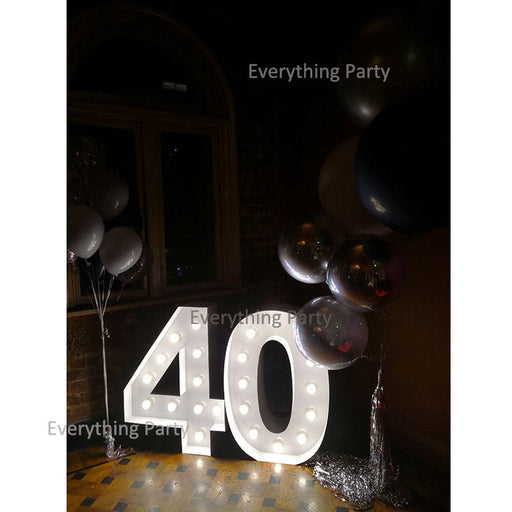 Party Hire - 1m Metal Number LED Light Party Decoration - Everything Party
