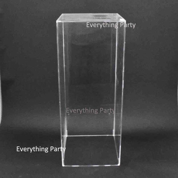 Party Hire - Clear Acrylic Plinth 110cm Square - Everything Party