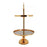 Party Hire - Deluxe Metallic Gold Cup Cake Stand 2 Tier - Everything Party