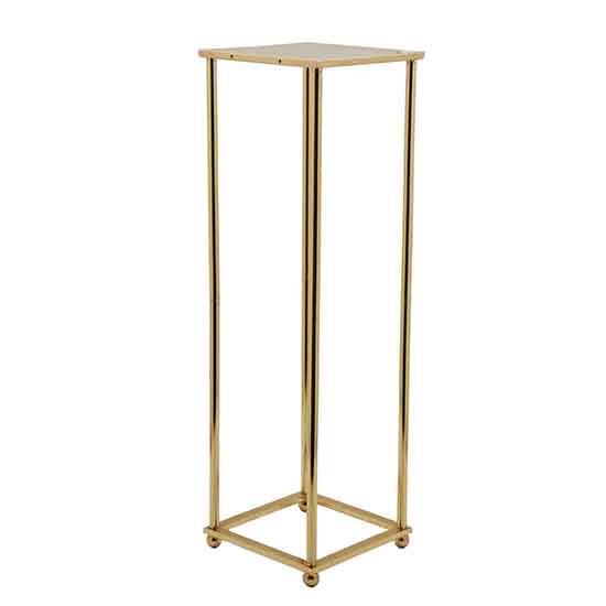 Party Hire - Deluxe Metallic Gold Floor Plinth Stand 100cm - Everything Party