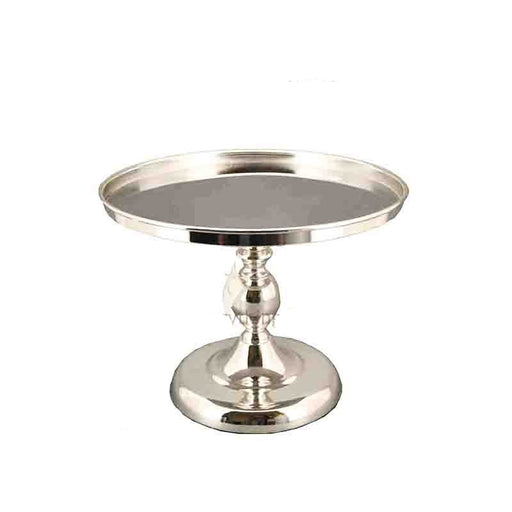 Party Hire - Deluxe Metallic Silver Cake Stand 30cm - Everything Party