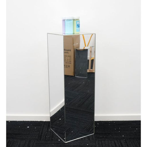 Party Hire - Silver Mirror Acrylic Plinth 90cm Square - Everything Party