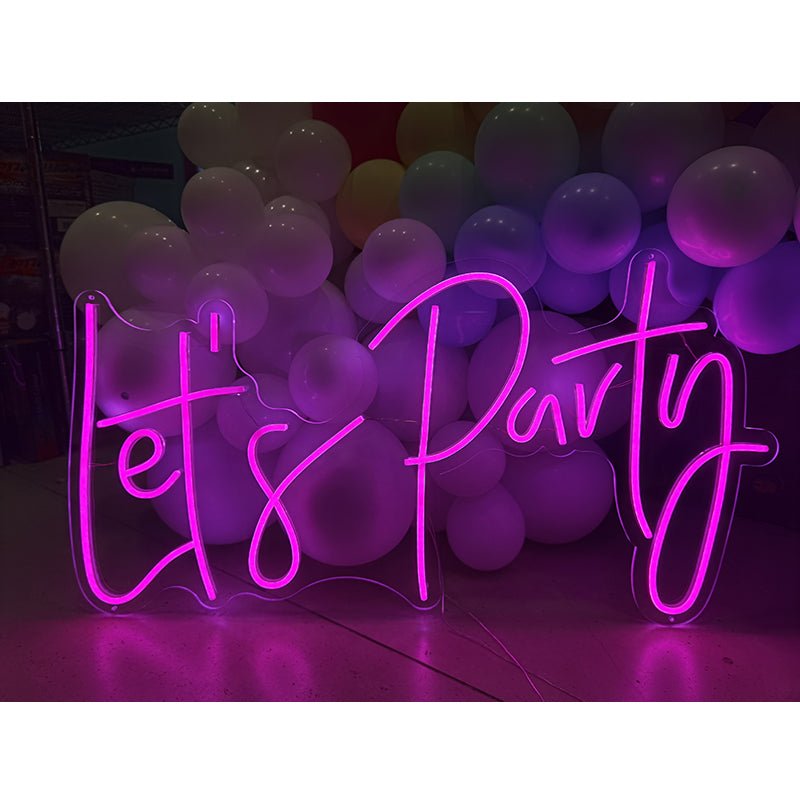 Led Perspex Sign Party Party Hire - Wedding Birthday Let's Party Neon Light Sign Party Decora ...