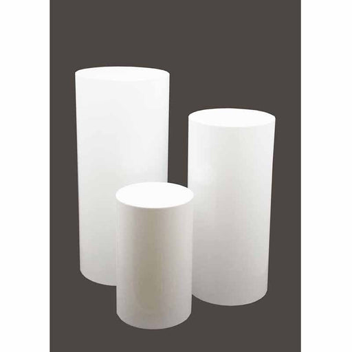 Party Hire - White Acrylic Round Plinth - Everything Party