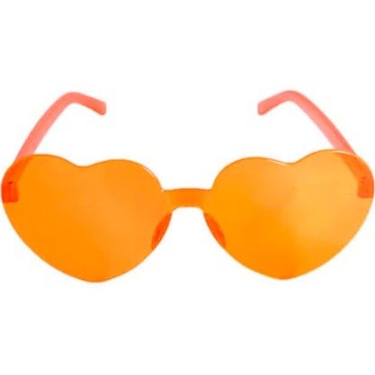 Perspex Hearts Party Glasses - Orange - Everything Party