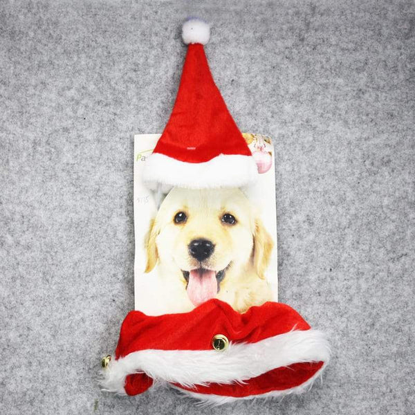Pet Dog Christmas Hat Collar Costume Set - Everything Party