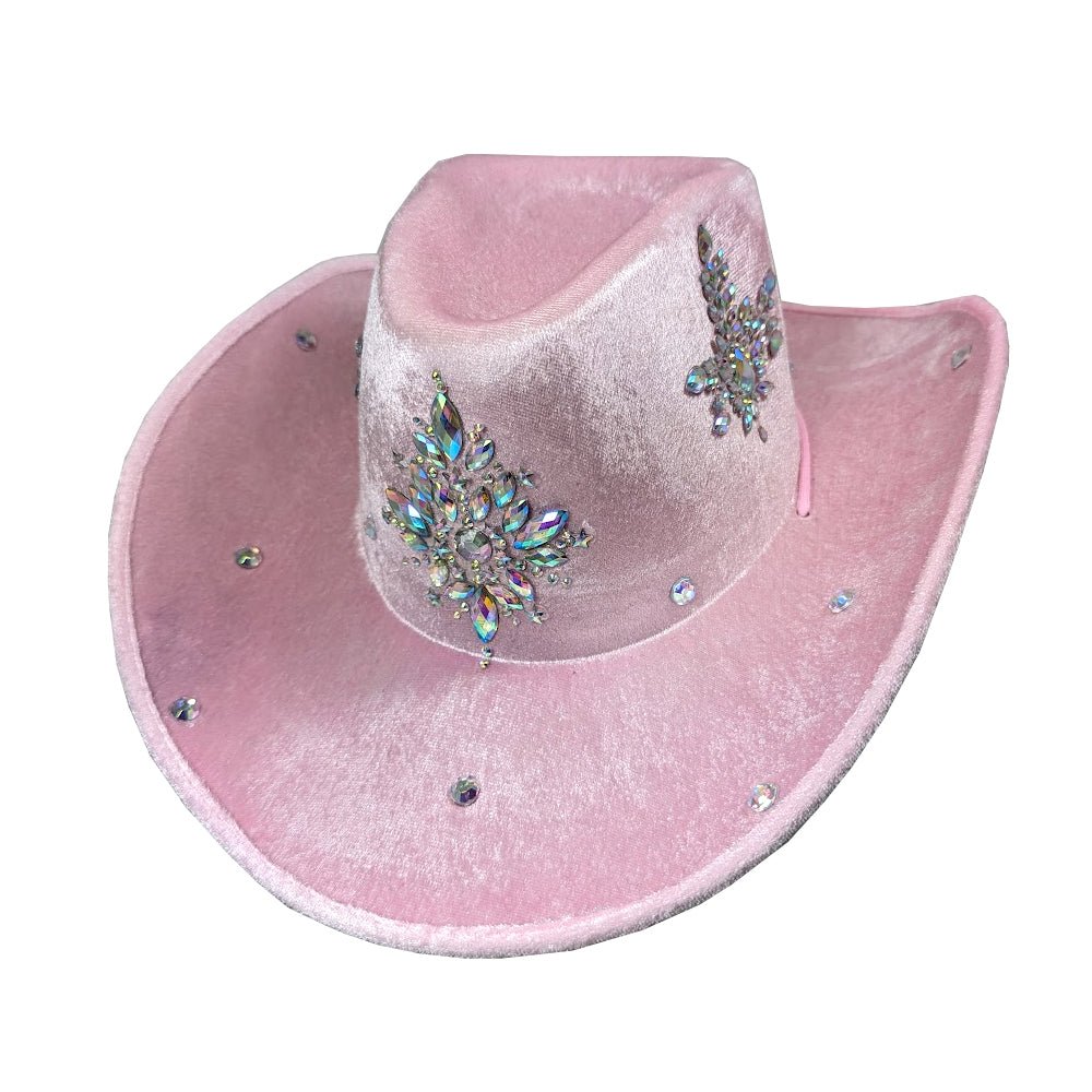 Pink Satin Cowboy Hat with Diamantes – Everything Party