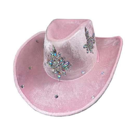 Pink Satin Cowboy Hat with Diamantes - Everything Party