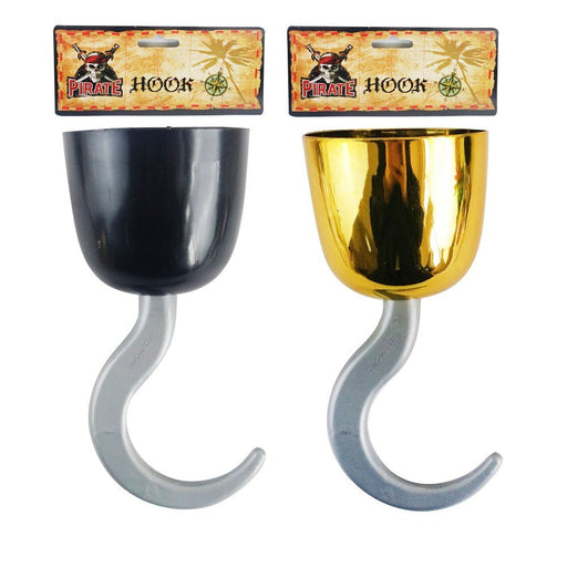 Plastic Pirate Hook (Gold & Black) - Everything Party