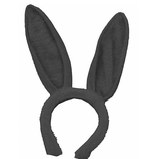 Plush Bunny Ears Headband - Black - Everything Party