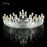 Premium Large Metal Tiara with Pearl and Diamond Cake Decoration - Silver - Everything Party