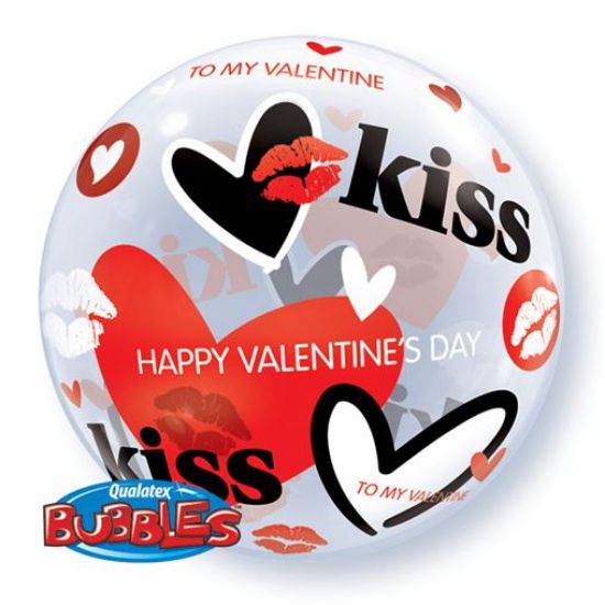 Qualatex Bubble 22" Happy Valentines Day Kisses - Everything Party