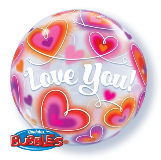 Qualatex Bubble 22" Love You Doodle Hearts - Everything Party