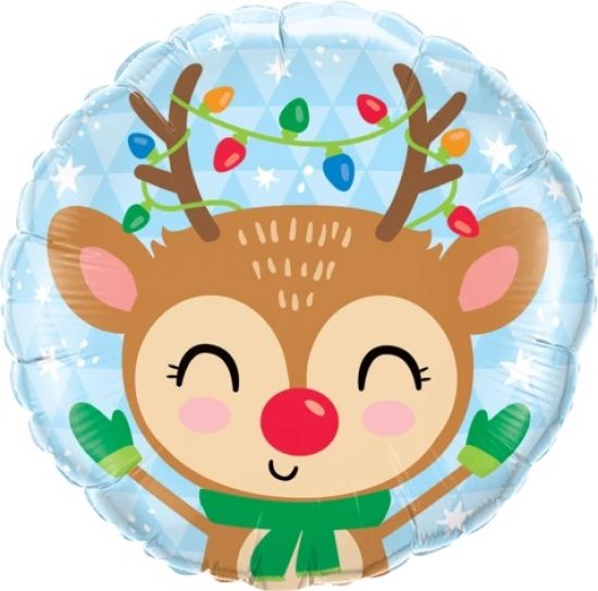 Qualatex Foil 18" Reindeer & Coloured Lights Foil Balloon - Everything Party