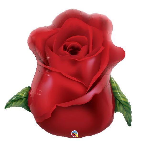 Qualatex Foil Shape 84cm (33") Red Rose Bud Balloon - Everything Party