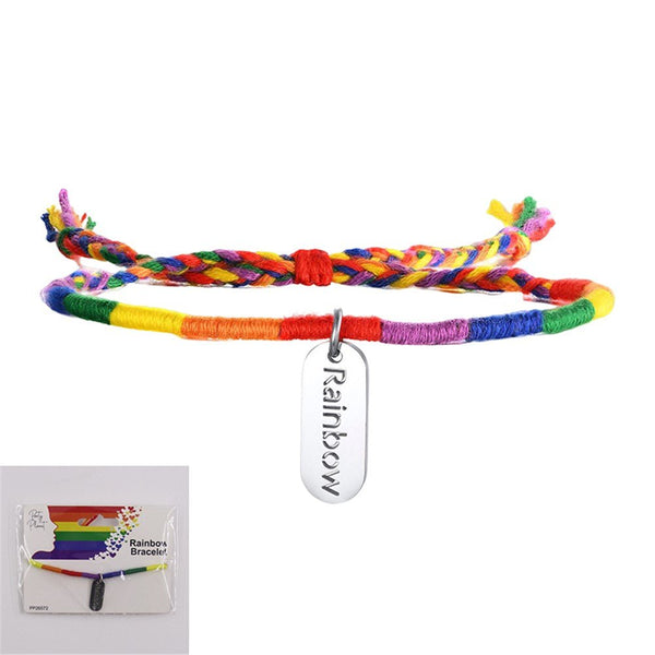 Rainbow Bracelet with Metal Tag - Everything Party