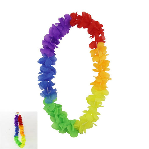 Rainbow Carnival Hawaii Flower Lei - Everything Party