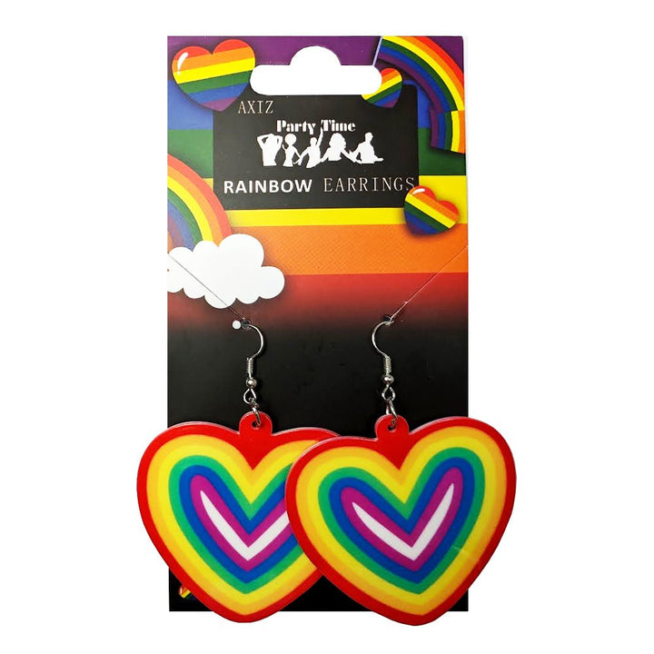 Rainbow Heart Shape Earrings - Everything Party