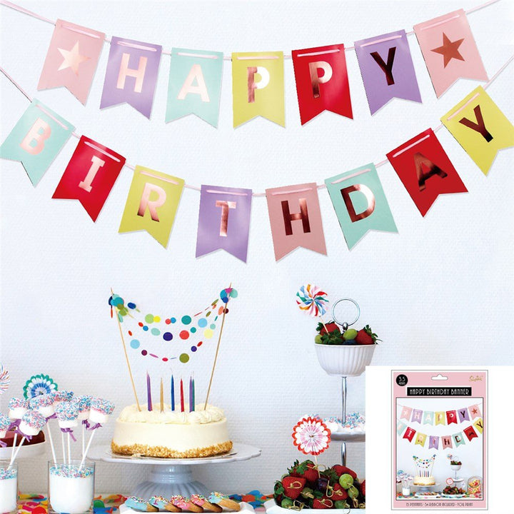 Rainbow Multi Happy Birthday Bunting - Everything Party